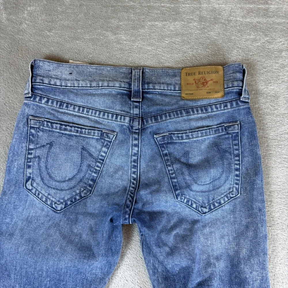 True Religion Jeans Men 30 (Fits 32x32) Ricky Relaxed Straight Blue Whisker Fade